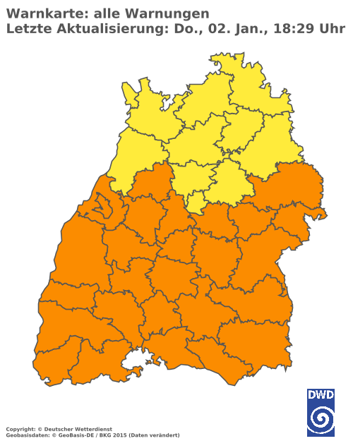 Aktuelle Wetterwarnungen für  Ludwigsburg