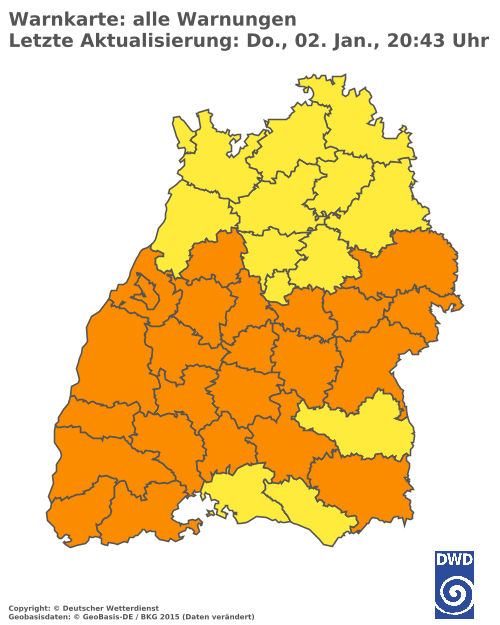 Aktuelle Wetterwarnungen für  Ludwigsburg