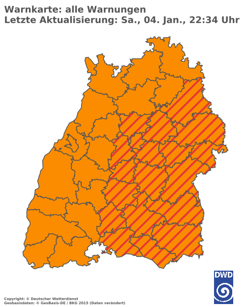 Aktuelle Wetterwarnungen für  Ludwigsburg