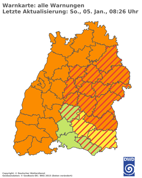 Aktuelle Wetterwarnungen für  Ludwigsburg