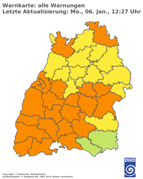 Aktuelle Wetterwarnungen für  Ludwigsburg