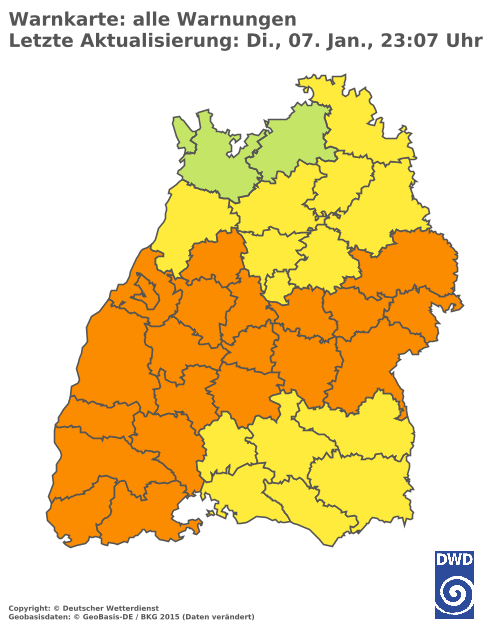 Aktuelle Wetterwarnungen für  Ludwigsburg