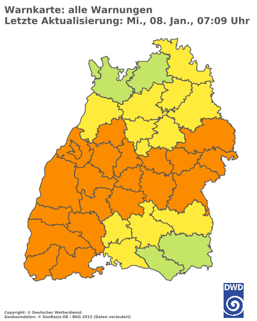 Aktuelle Wetterwarnungen für  Ludwigsburg