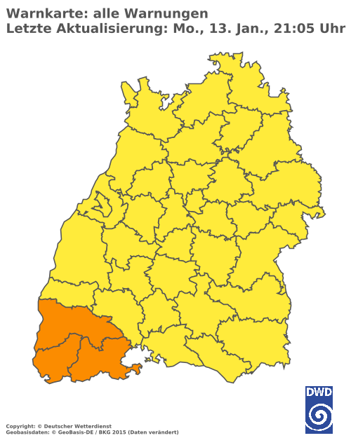 Aktuelle Wetterwarnungen für  Ludwigsburg