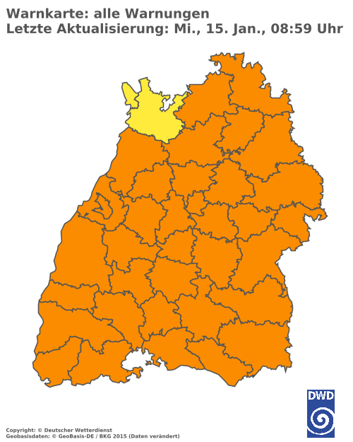 Aktuelle Wetterwarnungen für  Ludwigsburg