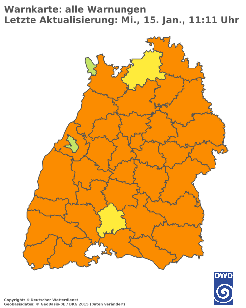 Aktuelle Wetterwarnungen für  Ludwigsburg