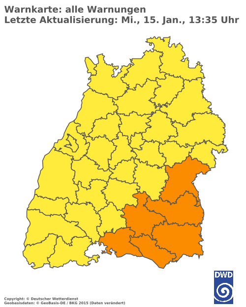 Aktuelle Wetterwarnungen für  Ludwigsburg