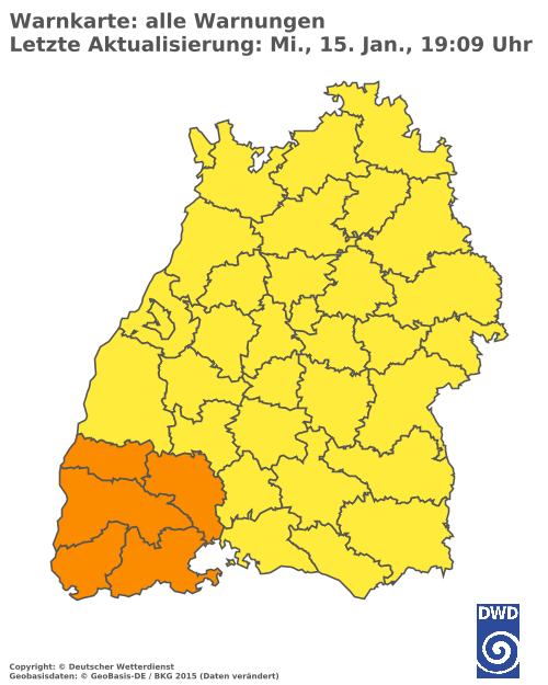 Aktuelle Wetterwarnungen für  Ludwigsburg