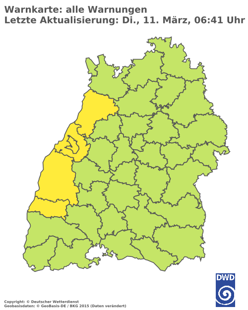 Aktuelle Wetterwarnungen für  Ludwigsburg