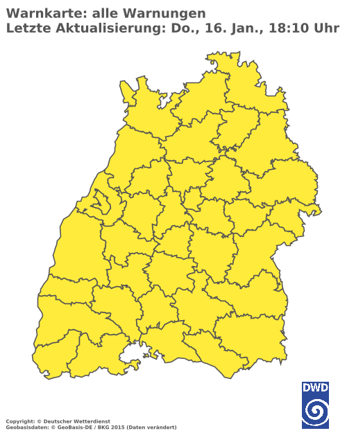 Aktuelle Wetterwarnungen für  Ludwigsburg