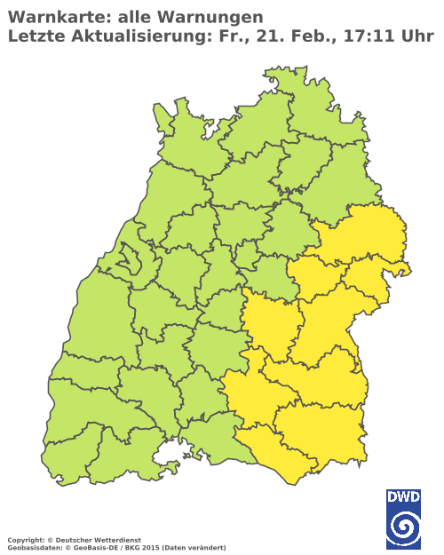 Aktuelle Wetterwarnungen für  Ludwigsburg