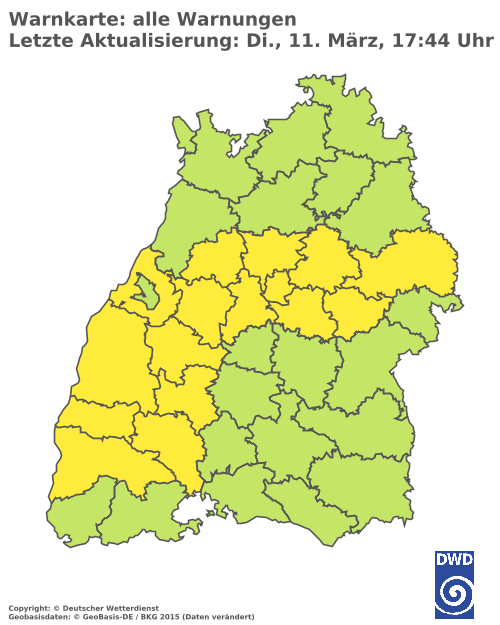 Aktuelle Wetterwarnungen für  Ludwigsburg