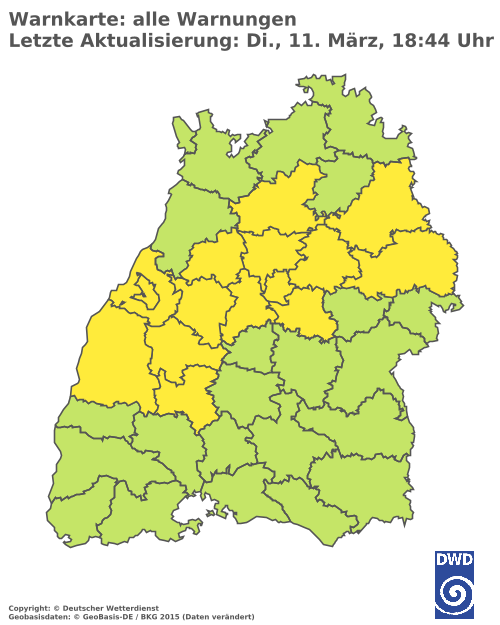 Aktuelle Wetterwarnungen für  Ludwigsburg