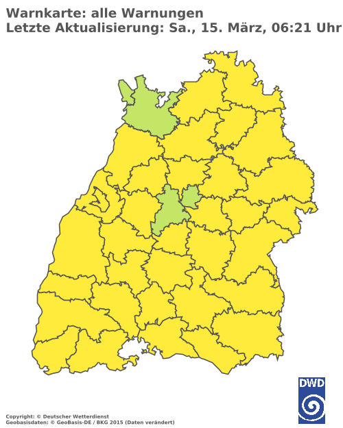 Aktuelle Wetterwarnungen für  Ludwigsburg