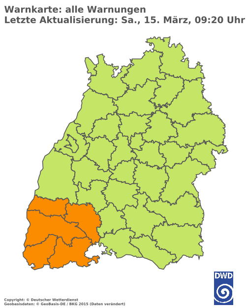 Aktuelle Wetterwarnungen für  Ludwigsburg