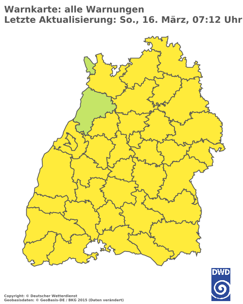 Aktuelle Wetterwarnungen für  Ludwigsburg