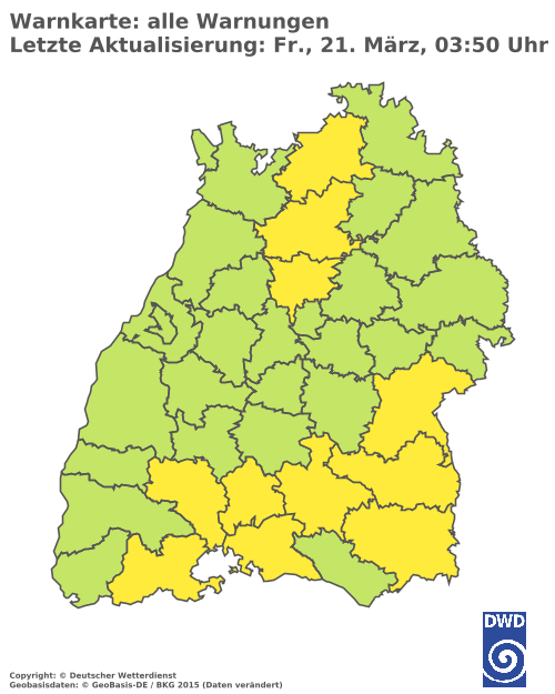 Aktuelle Wetterwarnungen für  Ludwigsburg