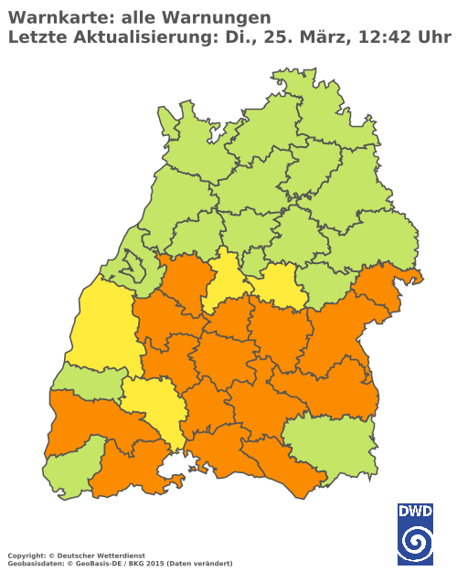 Aktuelle Wetterwarnungen für  Ludwigsburg