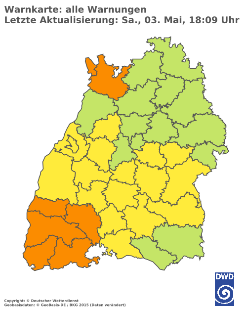 Aktuelle Wetterwarnungen für  Ludwigsburg