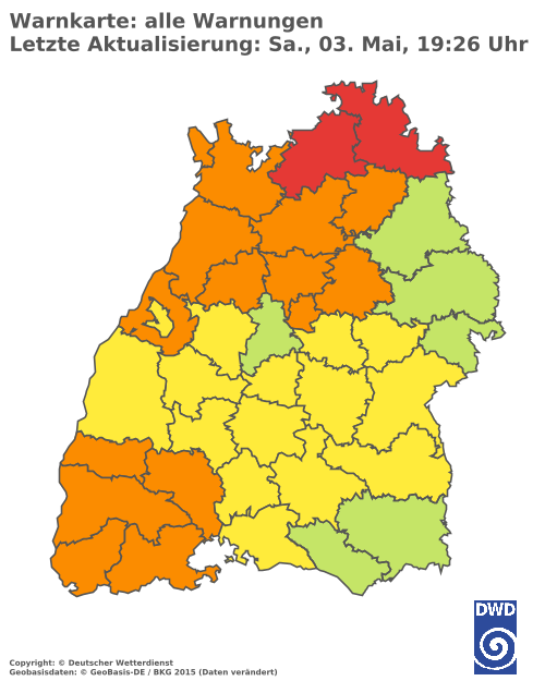 Aktuelle Wetterwarnungen für  Ludwigsburg