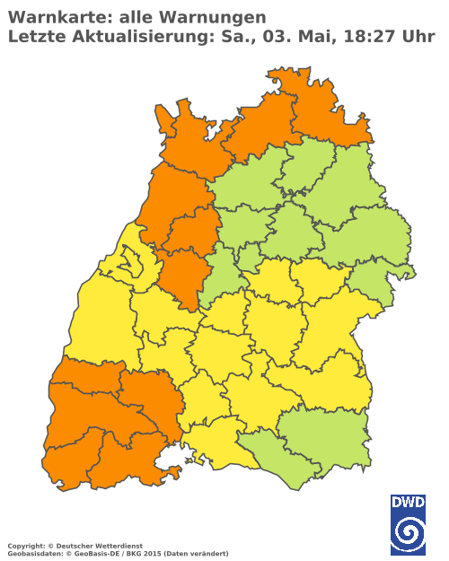 Aktuelle Wetterwarnungen für  Ludwigsburg