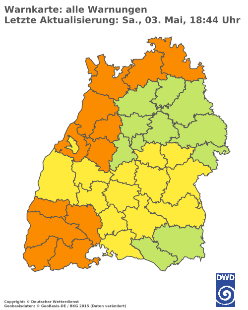 Aktuelle Wetterwarnungen für  Ludwigsburg