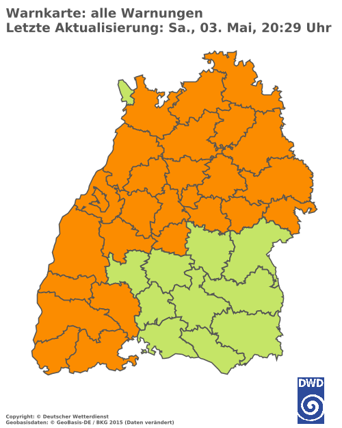 Aktuelle Wetterwarnungen für  Ludwigsburg