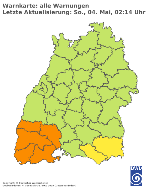 Aktuelle Wetterwarnungen für  Ludwigsburg
