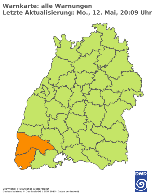 Aktuelle Wetterwarnungen für  Ludwigsburg