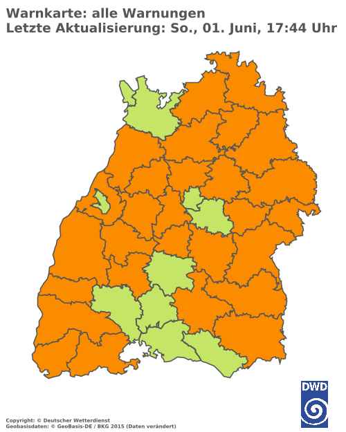 Aktuelle Wetterwarnungen für  Ludwigsburg