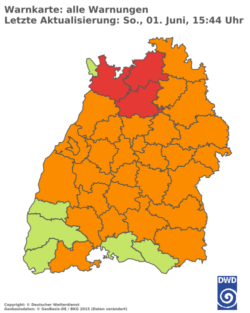 Aktuelle Wetterwarnungen für  Ludwigsburg