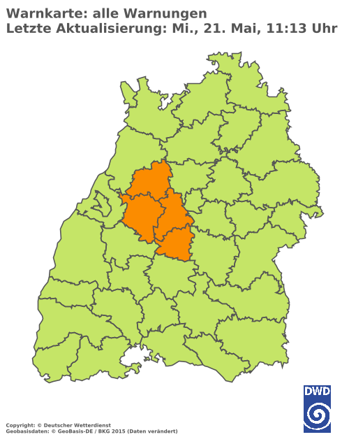 Aktuelle Wetterwarnungen für  Ludwigsburg