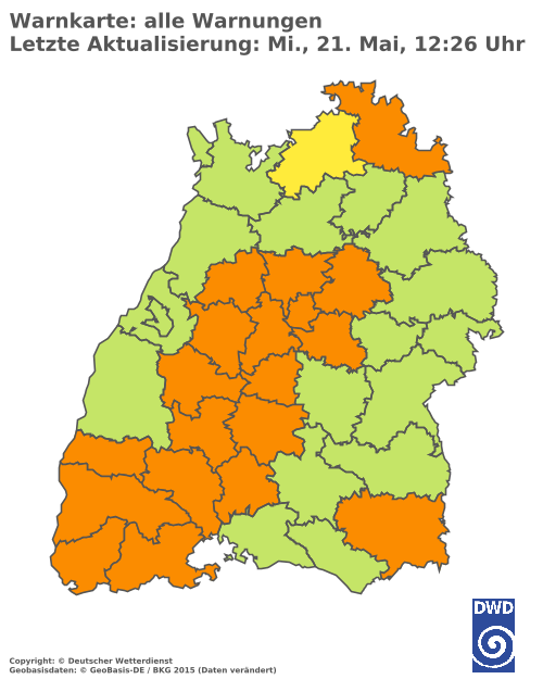 Aktuelle Wetterwarnungen für  Ludwigsburg