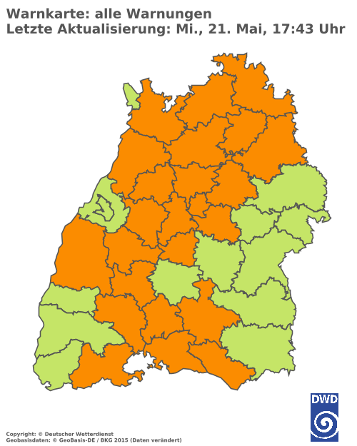 Aktuelle Wetterwarnungen für  Ludwigsburg