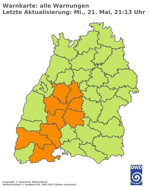 Aktuelle Wetterwarnungen für  Ludwigsburg