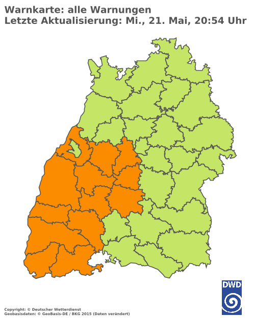 Aktuelle Wetterwarnungen für  Ludwigsburg