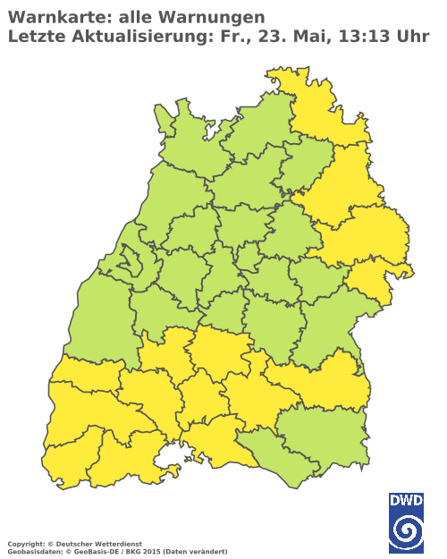 Aktuelle Wetterwarnungen für  Ludwigsburg