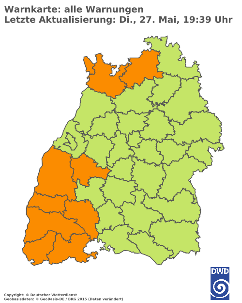 Aktuelle Wetterwarnungen für  Ludwigsburg