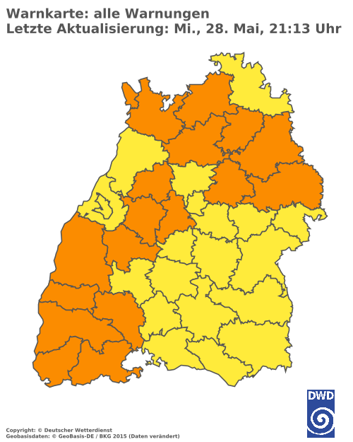 Aktuelle Wetterwarnungen für  Ludwigsburg