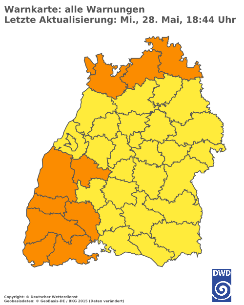 Aktuelle Wetterwarnungen für  Ludwigsburg