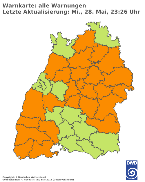 Aktuelle Wetterwarnungen für  Ludwigsburg
