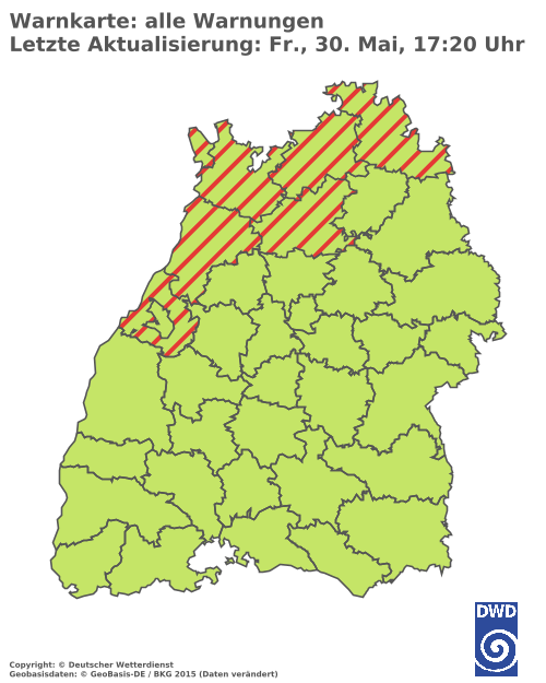 Aktuelle Wetterwarnungen für  Ludwigsburg