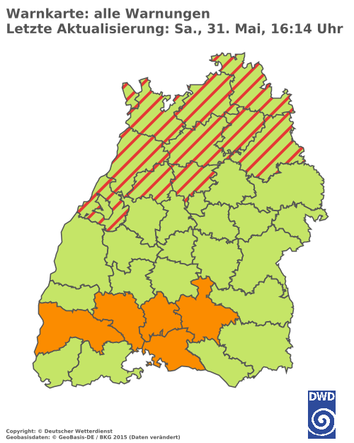 Aktuelle Wetterwarnungen für  Ludwigsburg