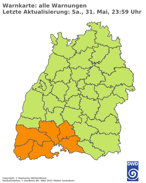 Aktuelle Wetterwarnungen für  Ludwigsburg