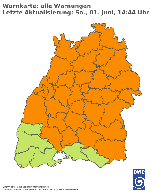 Aktuelle Wetterwarnungen für  Ludwigsburg